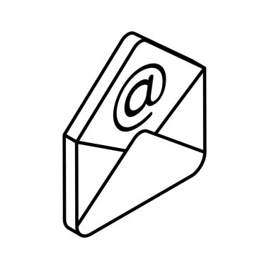 Beyaz arka planda izole edilmiş bu e-posta pazarlama yaratıcı simgesine bir bakın.