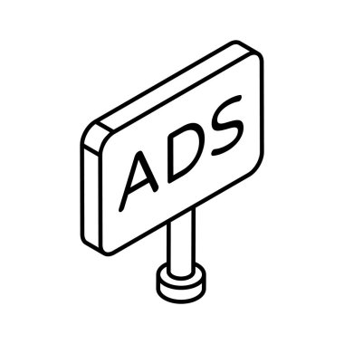 Reklam panosu izometrik vektör tasarımı premium indirmeye hazır
