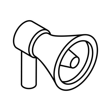 Bu güzel tasarlanmış megafon simgesini düzenlenebilir şekilde tut, hoparlörün kişiselleştirilebilir bir vektörü.