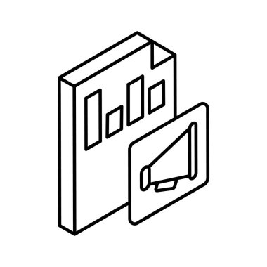 Yaratıcı olarak tasarlanmış pazarlama analizi izometrik vektör tasarımı