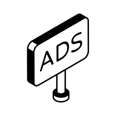 Reklam panosu izometrik vektör tasarımı premium indirmeye hazır