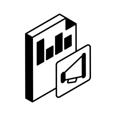 Yaratıcı olarak tasarlanmış pazarlama analizi izometrik vektör tasarımı