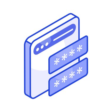 Web sitesi parola izometrik biçiminin bu inanılmaz simgesini yakala