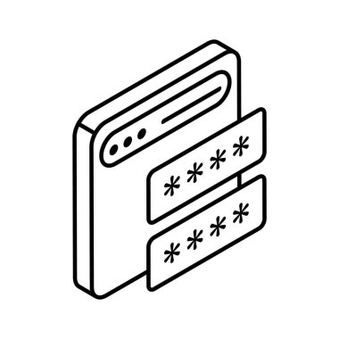 Web sitesi parola izometrik biçiminin bu inanılmaz simgesini yakala