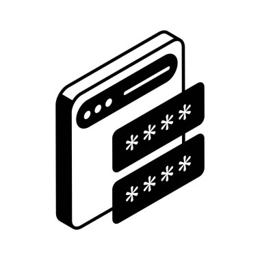 Web sitesi parola izometrik biçiminin bu inanılmaz simgesini yakala