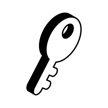 Erişim anahtarının izometrik vektörü, güvenlik anahtarı simgesi tasarımı