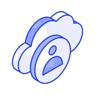 İyi tasarlanmış bulut kullanıcısı izometrik vektörü, kişisel bulut, bulut servis sağlayıcısı