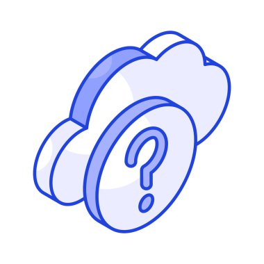 Beyaz arkaplanda izole edilmiş bulut sorgusu izometrik vektör tasarımı