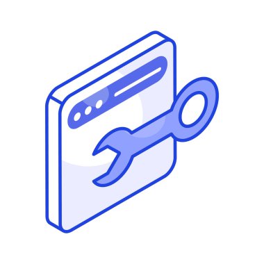 Web sitesi ayarlarının konsept simgesine sahip anahtar