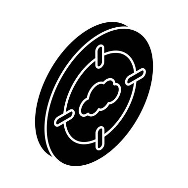 İzometrik tarzda bu güzel bulut hedef simgesini tutun