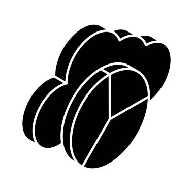 Bulut analizinin izometrik konseptini gösteren turta grafiği