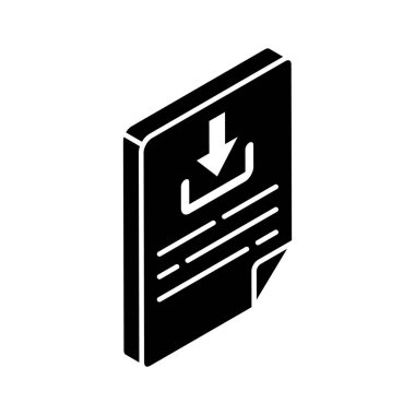 Dosya indirmenin yaratıcı olarak izometrik simgesi, premium vektör
