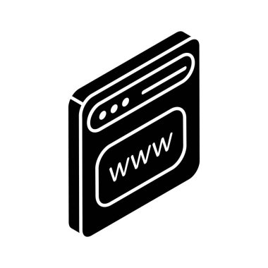 Web adresi izometrik vektör tasarımı, beyaz arkaplanda izole