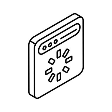 Modern tasarım tarzında yüklenmeye hazır web sitesinin izometrik simgesi