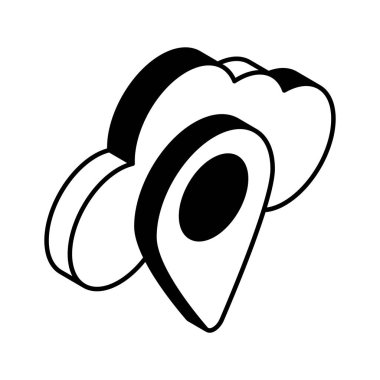 Bulut navigasyonu, bulut konumu izometrik vektör tasarımı