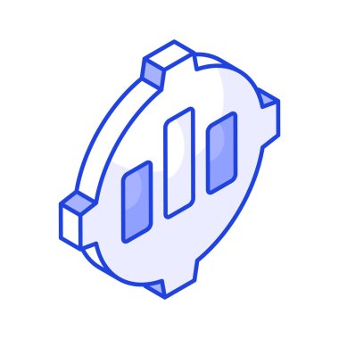 İş hedefi vektör tasarımı, beyaz arkaplanda izole edilmiş, hedefli iş analizleri