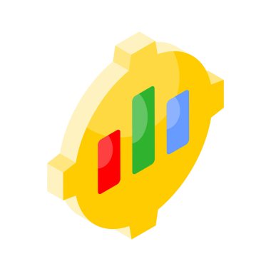 İş hedefi vektör tasarımı, beyaz arkaplanda izole edilmiş, hedefli iş analizleri