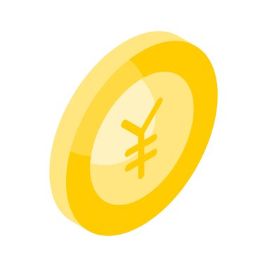 Son moda izometrik tarzda, birinci sınıf kullanıma hazır Çin Yuan sikkesinin inanılmaz bir vektörü.