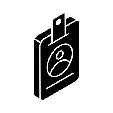 Kimlik kartının bu inanılmaz izometrik simgesine bir bakın, çalışan kartı vektör tasarımı