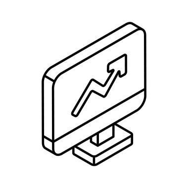 İçerideki ok çevrimiçi analiz konseptini, çevrimiçi istatistikleri gösteriyor