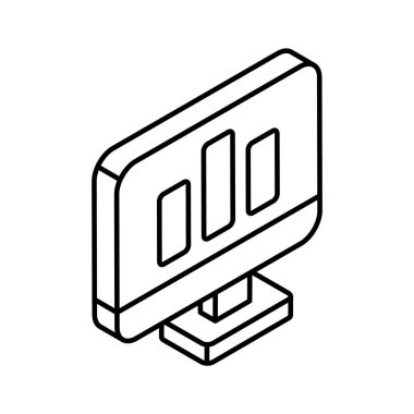 Çevrimiçi analitik veya çevrimiçi istatistiklerin konsept simgesini gösteren bar tablosu