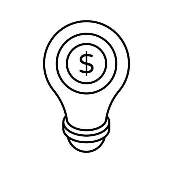 Dollar Bulb Depicting Innovative Idea Financial Idea Icon Design — Stock Vector