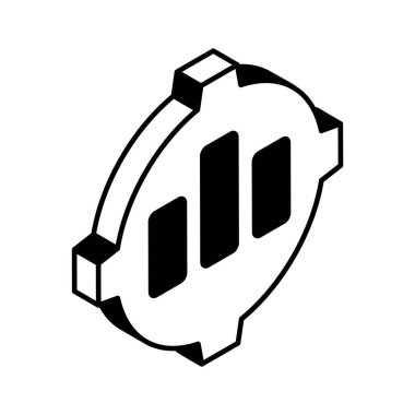 İş hedefi vektör tasarımı, beyaz arkaplanda izole edilmiş, hedefli iş analizleri