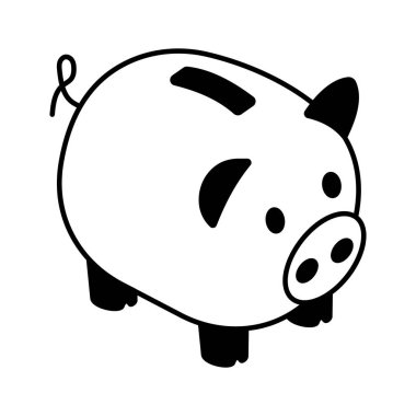 Piggy Bank, para tasarruflarının son moda izometrik vektör tasarımı