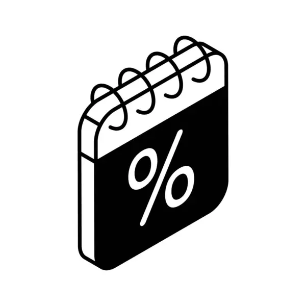 Percentuale Sul Calendario Che Mostra Icona Concettuale Dell Offerta Limitata — Vettoriale Stock