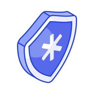 Koruyucu kalkanın içinde sağlık sigortası ve tıbbi koruma vektörü konseptini gösteren tıbbi işaretler var.