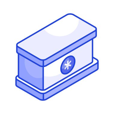 Hastane resepsiyon tablosu tasarımı izometrik biçimdedir