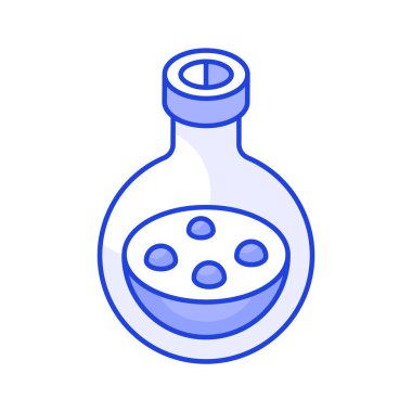 Şişenin içindeki sıvı laboratuvar deney konseptini gösteriyor.