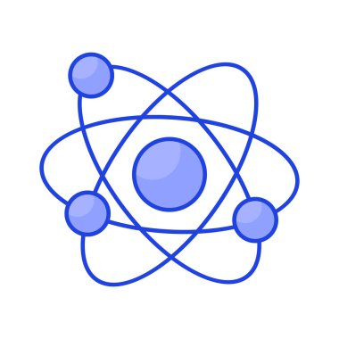 Kuantum fiziğinin izometrik vektör biçimi, atom simgesi tasarımı