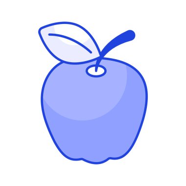 Taze elmanın, vektör kullanmaya hazır kişiselleştirilebilir simgesi