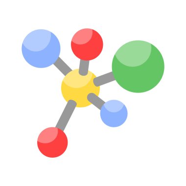 Modern izometrik tarzda moleküllerin güzel dizayn edilmiş ikonu, moleküler ağ