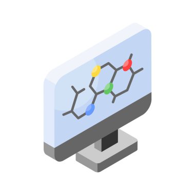 Moleküler yapının bu güzel dizayn edilmiş izometrik ikonuna bir bakın.