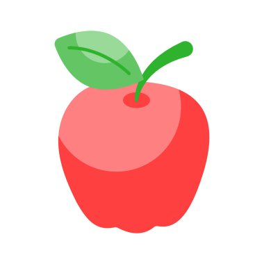 Taze elmanın, vektör kullanmaya hazır kişiselleştirilebilir simgesi