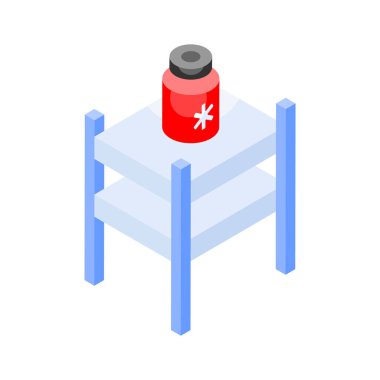 İlaç masasının bu muhteşem simgesini birinci sınıf kullanımına hazırlayın.