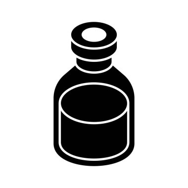 Sağlıklı şurup, modern tarzda şerbet şişesinin vektörü.