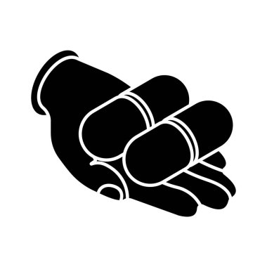 Eldeki haplar, uyuşturucu tedavisinin izometrik vektör tasarımı