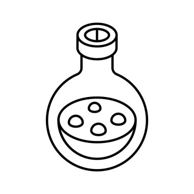 Şişenin içindeki sıvı laboratuvar deney konseptini gösteriyor.