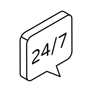 24 / 7 saatlik servis vektör tasarımı premium kullanımı için hazır