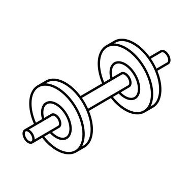 Ağırlık kaldırma aracı, düzenlenebilir biçimdeki dambılın modern izometrik vektörü