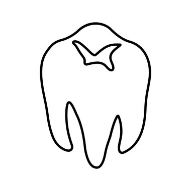 Moda tarzında diş ikonu, prim kullanımı için.