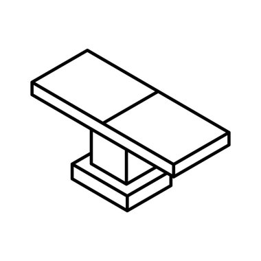 Sedye ve hastane yatağı ikonunun inanılmaz bir izometrik vektörü.