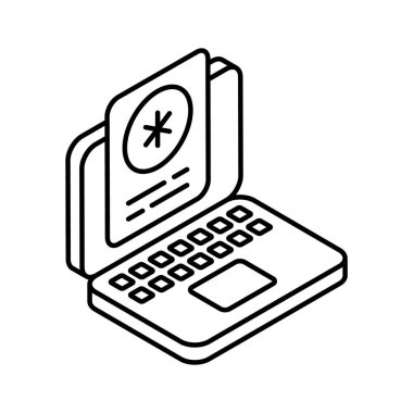 Modern tasarım tarzında çevrimiçi sağlık kontrolünün izometrik bir simgesi