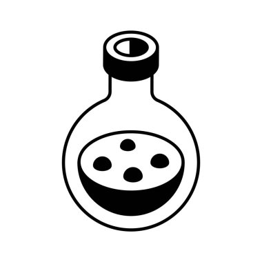 Şişenin içindeki sıvı laboratuvar deney konseptini gösteriyor.