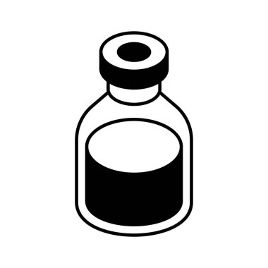 Sağlıklı şurup, modern tarzda şerbet şişesinin vektörü.