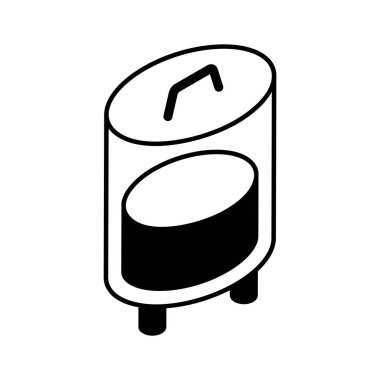 Moda izometrik tarzında, premium kullanım için güzel bir damlama tasarımı simgesi