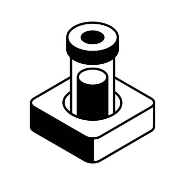Test tübü modayı düzenlenebilir simgesi, kan testi izometrik vektör tasarımı